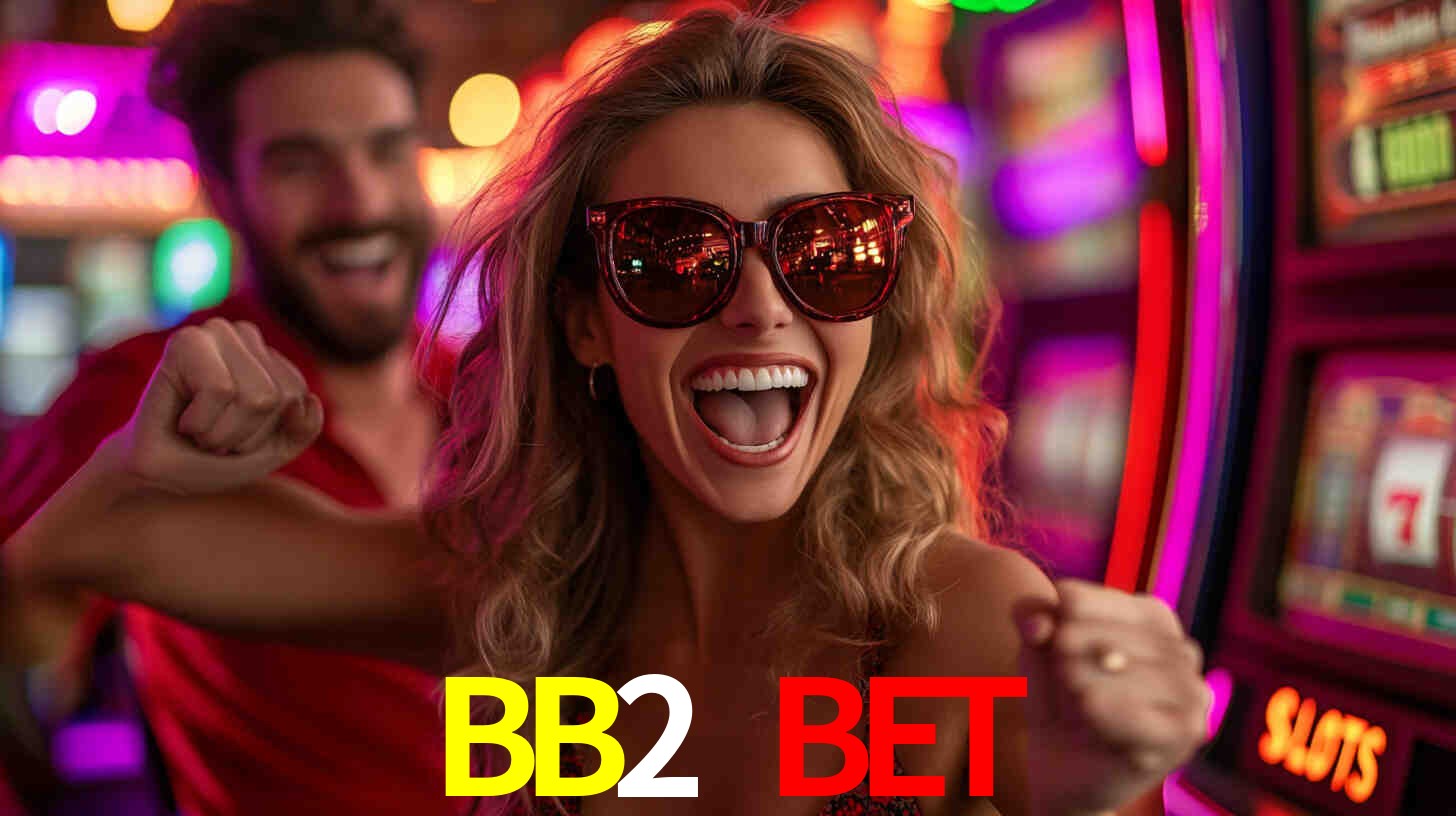 Una escena digital vívida inspirada en casino con BB2 BET mostrado prominentemente, luces brillantes, fichas, cartas y acentos dorados.